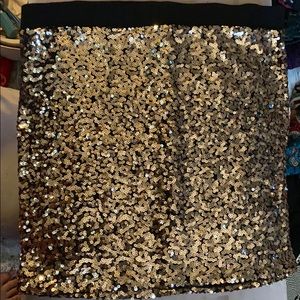 Gold Sequin Mini Skirt